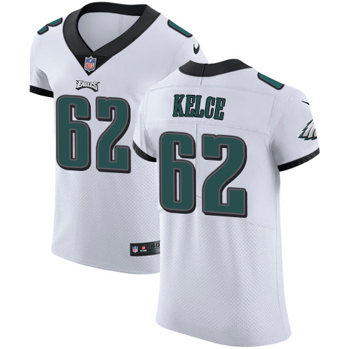 Nike Eagles #62 Jason Kelce White Men's Stitched NFL Vapor Untouchable Elite Jersey - Click Image to Close